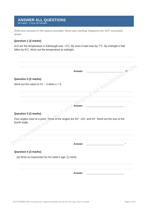 Questions preview