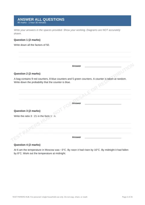 Questions preview
