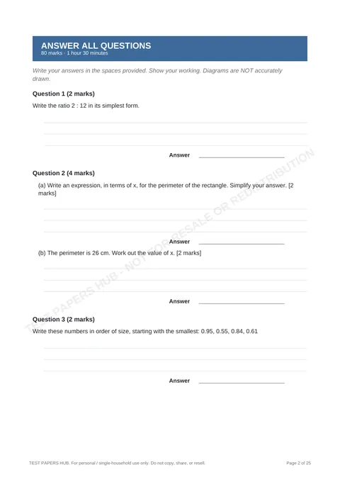 Questions preview