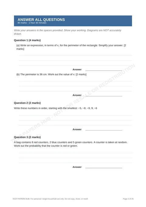 Questions preview