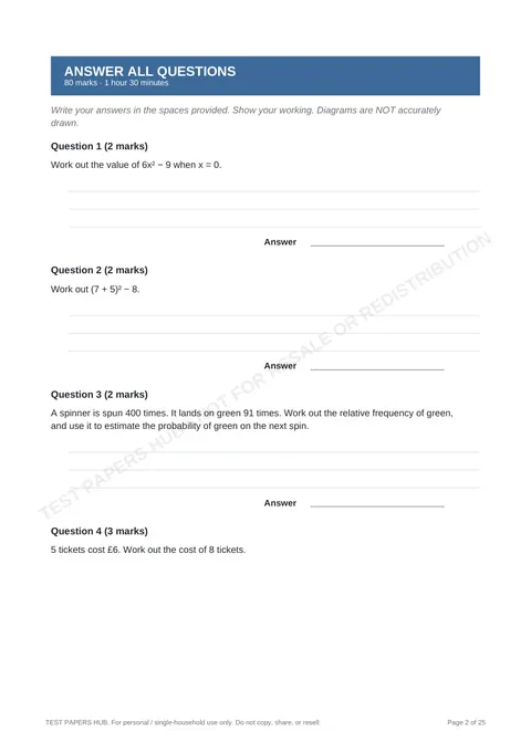 Questions preview