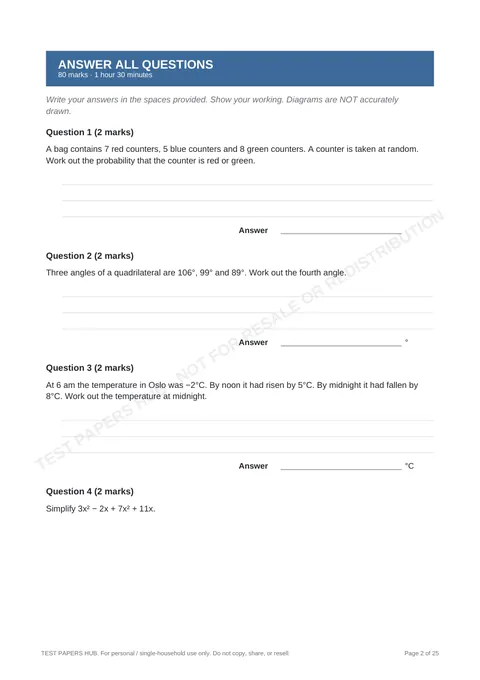 Questions preview
