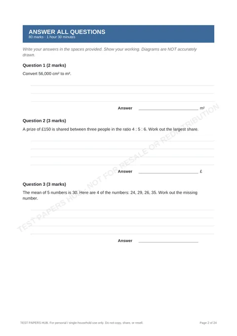 Questions preview