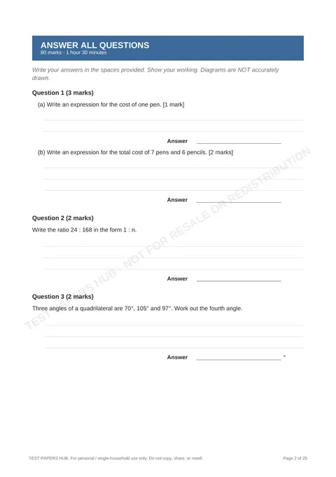 Questions preview