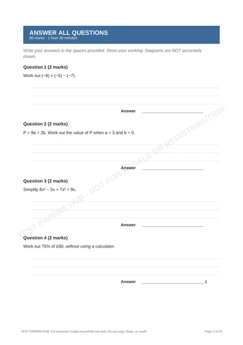 Questions preview