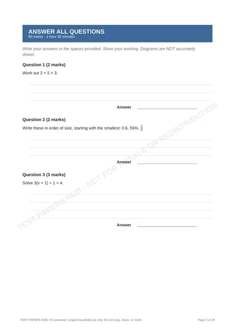 Questions preview