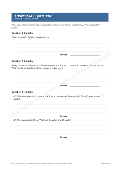 Questions preview