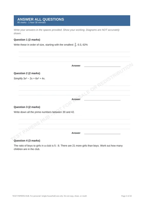 Questions preview