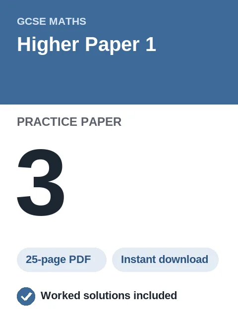 GCSE Maths Higher Paper 1 Practice Paper 3