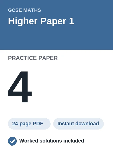 GCSE Maths Higher Paper 1 Practice Paper 4