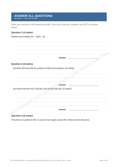 Questions preview