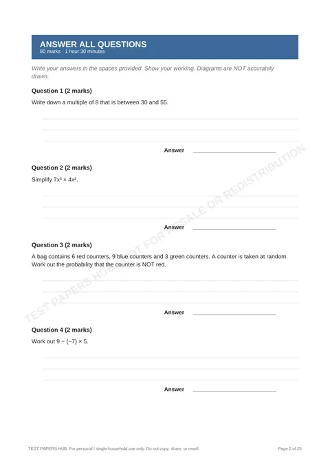 Questions preview