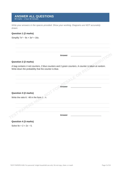 Questions preview