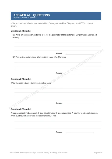 Questions preview