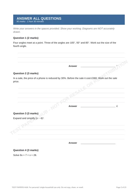 Questions preview