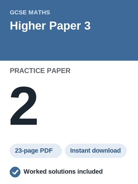 GCSE Maths Higher Paper 3 Practice Paper 2