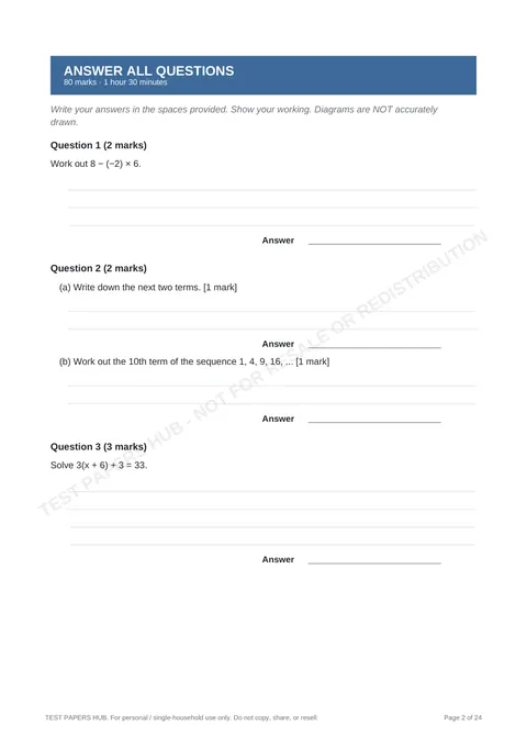 Questions preview