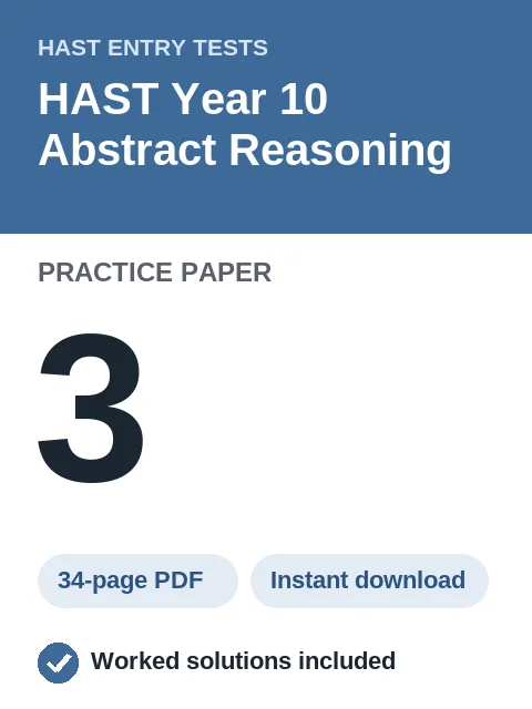 HAST Year 10 Abstract Reasoning Practice Paper 3