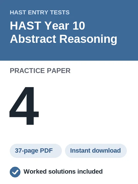 HAST Year 10 Abstract Reasoning Practice Paper 4