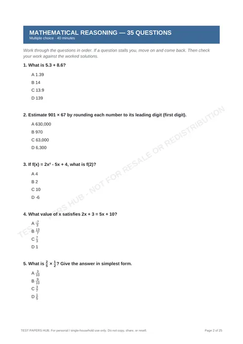 Questions preview