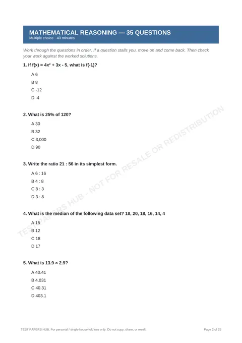 Questions preview