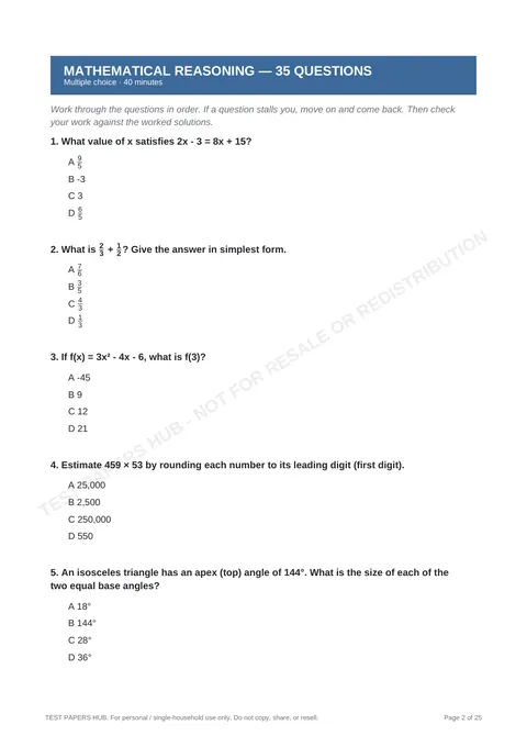 Questions preview