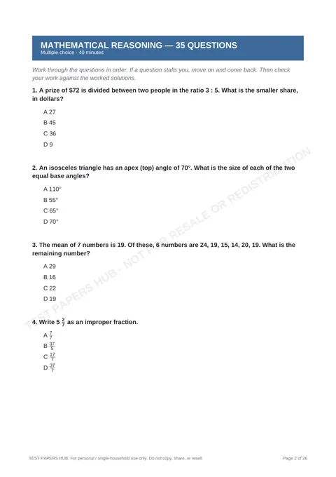 Questions preview