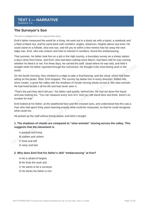 Questions preview