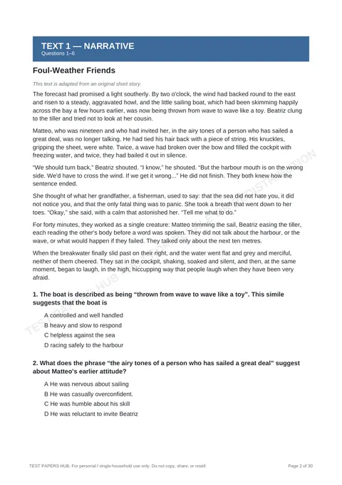 Questions preview
