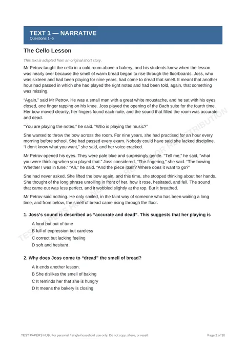 Questions preview