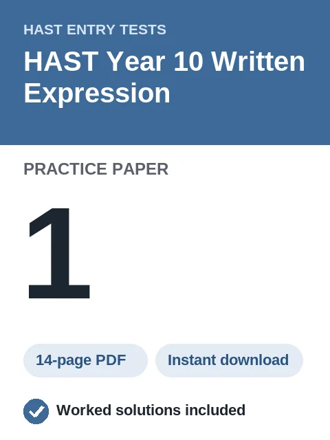 HAST Year 10 Written Expression Practice Paper 1