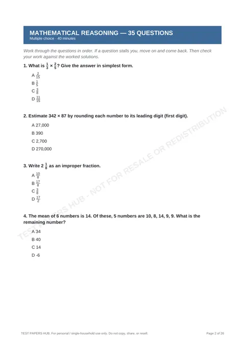 Questions preview