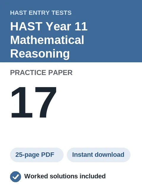 HAST Year 11 Mathematical Reasoning Practice Paper 17