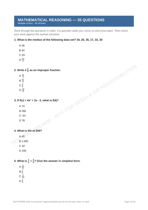 Questions preview