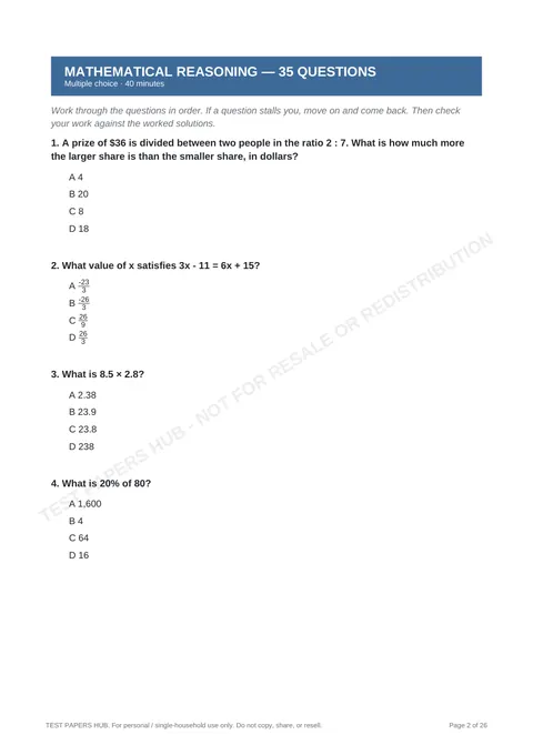 Questions preview