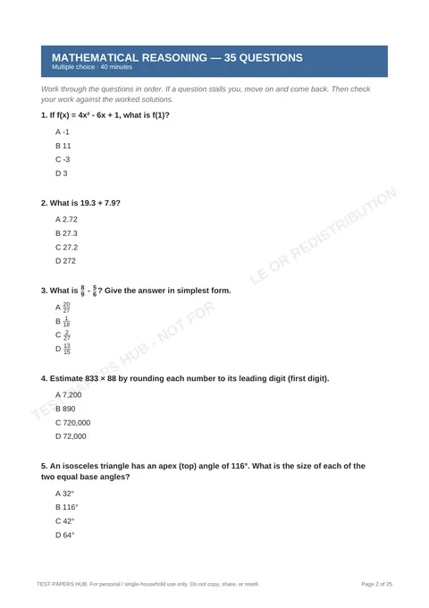 Questions preview
