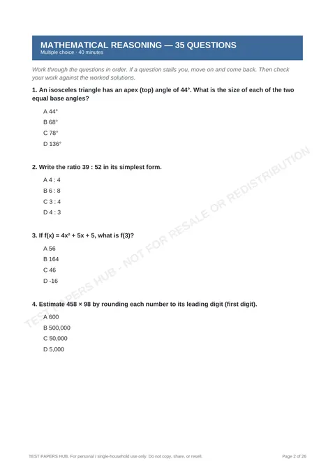 Questions preview