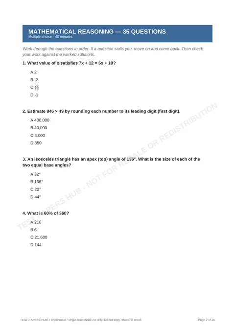 Questions preview