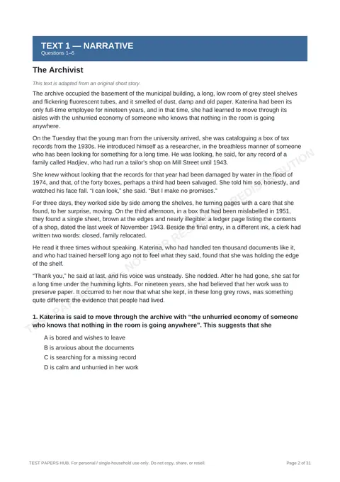 Questions preview