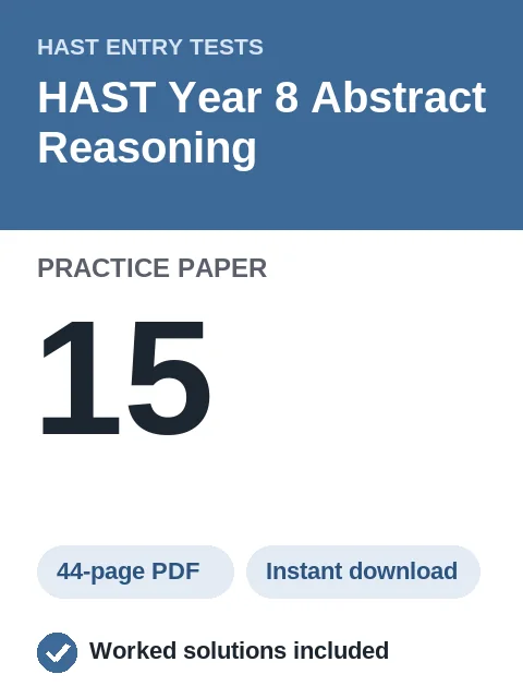 HAST Year 8 Abstract Reasoning Practice Paper 15