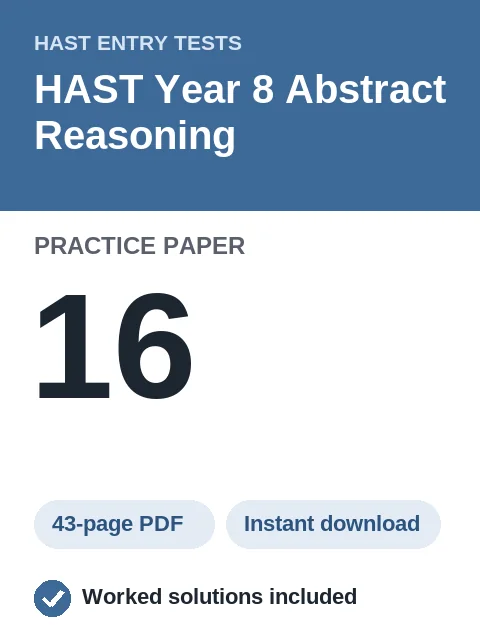 HAST Year 8 Abstract Reasoning Practice Paper 16