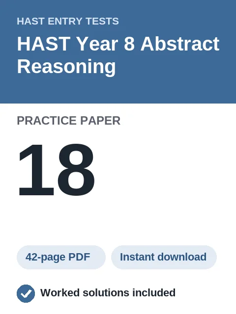 HAST Year 8 Abstract Reasoning Practice Paper 18