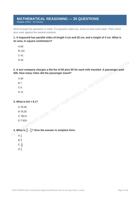 Questions preview