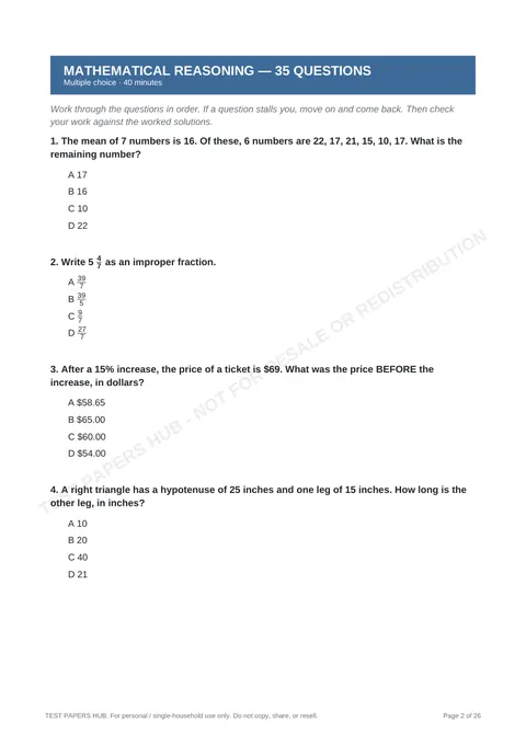 Questions preview