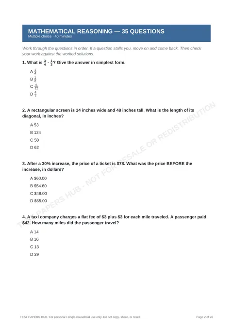 Questions preview