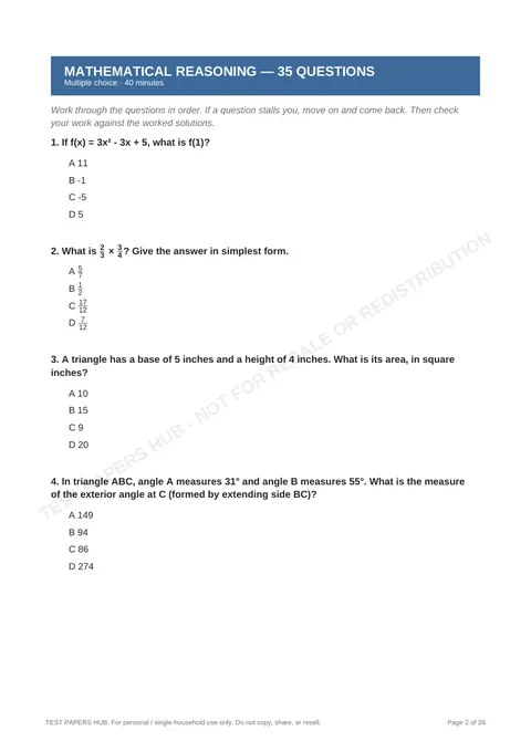 Questions preview