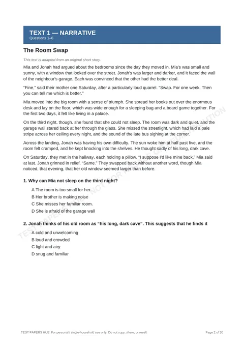 Questions preview