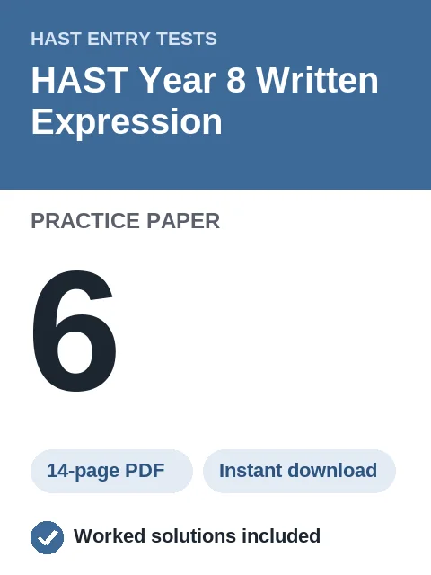 HAST Year 8 Written Expression Practice Paper 6