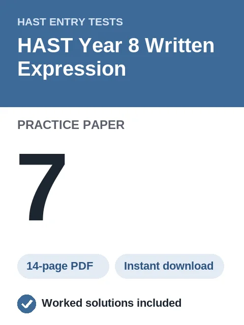 HAST Year 8 Written Expression Practice Paper 7