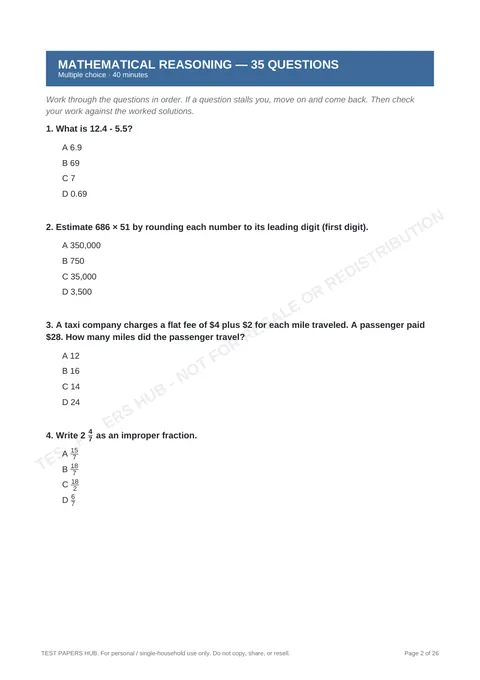 Questions preview